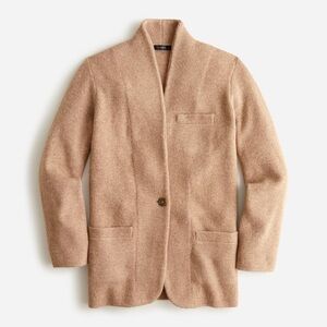 J. Crew Cocoon Sweater Blazer Heather Mushroom Tan Brown